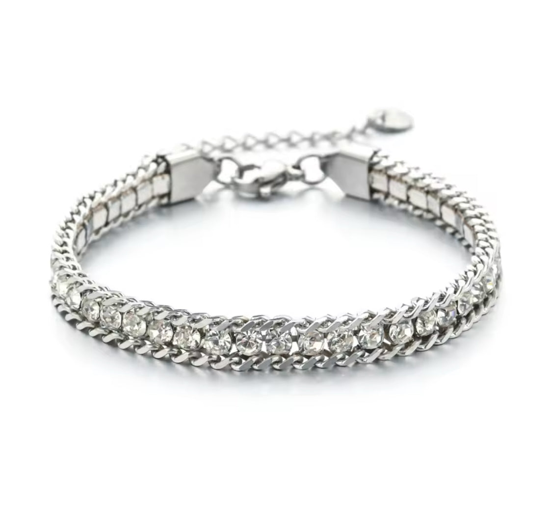 Chain inspired Tennis Bracelet