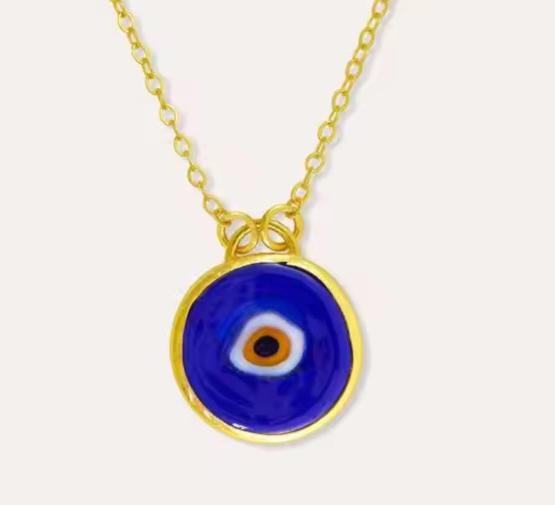 Colourful Evil Eye Enamel Pendant Necklaces