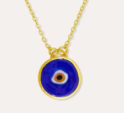 Colourful Evil Eye Enamel Pendant Necklaces