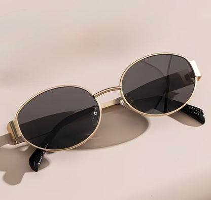 Chic Metal Oval Sunglasses – UV400 Sun Protection - Style-NV