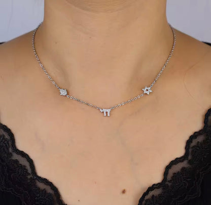 Star of David Magen David, Hamsa & Chai Charm Necklace - Judaica Jewellery- Best Seller