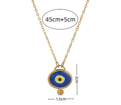 Colourful Evil Eye Enamel Pendant Necklaces