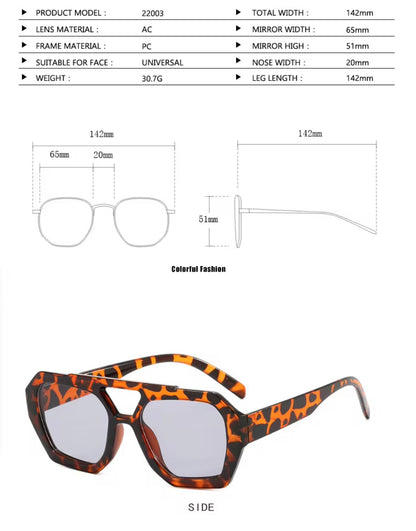Oversized Double Bridge Sunglasses – Premium UV400 Protection - Style-NV