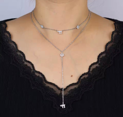 Star of David Magen David, Hamsa & Chai Charm Necklace - Judaica Jewellery- Best Seller