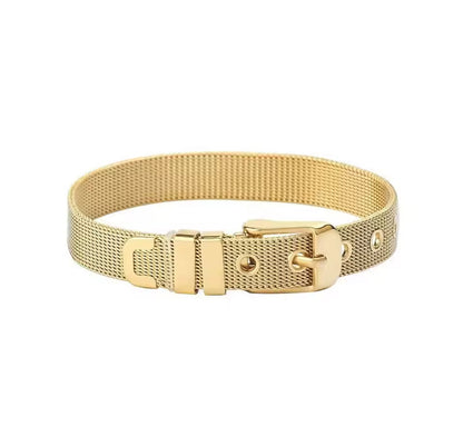 Gold Plated Mesh Buckle Bangle Bracelet