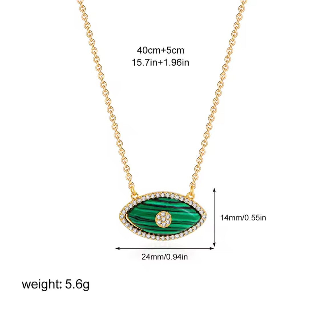 Evil Eye Pendant Necklace | 18K Gold Plated | Style-NV