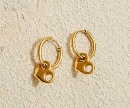 Puffy Heart Hoop Earrings