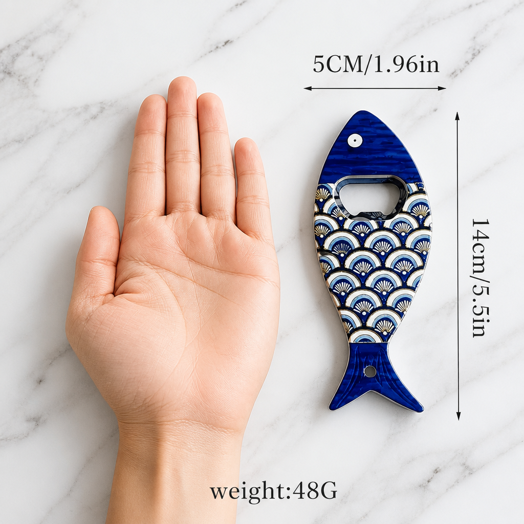 Evil Eye Magnetic Bottle Opener Fridge Magnet – Blue Fish Design