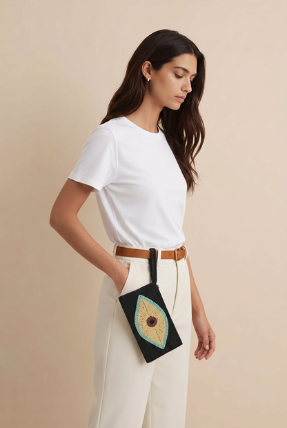Evil Eye Fully Beaded Purse with Wrist Strap | Handmade | Style-NV
