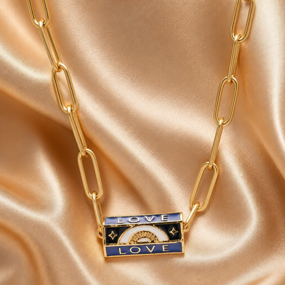 Enamel Evil Eye Beaded Paperclip Necklaces – Gold Plated Protection & Style