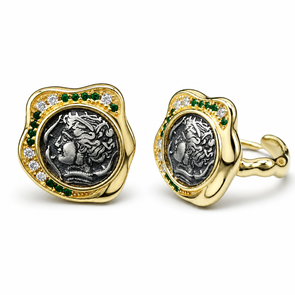 Lux Greek Coin Goddess Portrait Adjustable Ring