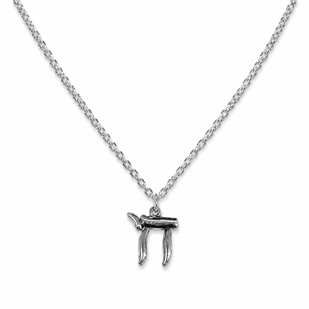 Men’s Chai Pendant Necklace | Modern Silver Judaica Jewellery | Style-NV