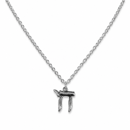 Men’s Chai Pendant Necklace | Modern Silver Judaica Jewellery | Style-NV