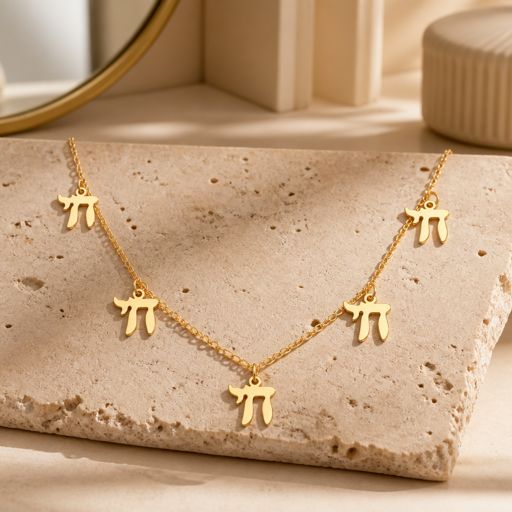 Chai Pendant Necklace — Delicate Gold-Plated Judaica Jewellery for Everyday & Occasions