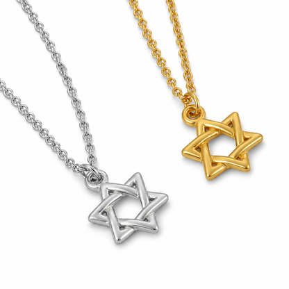 Magen David Silver & Gold Pendant Necklace - Star of David Judaica Jewellery Australia