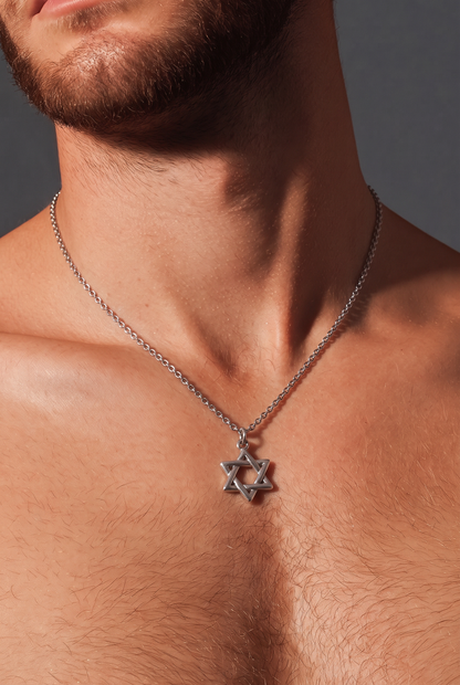 Magen David Silver & Gold Pendant Necklace - Star of David Judaica Jewellery Australia