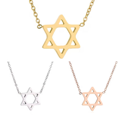 Modern Star of David Magen David Pendant Necklace - Judaica Jewellery