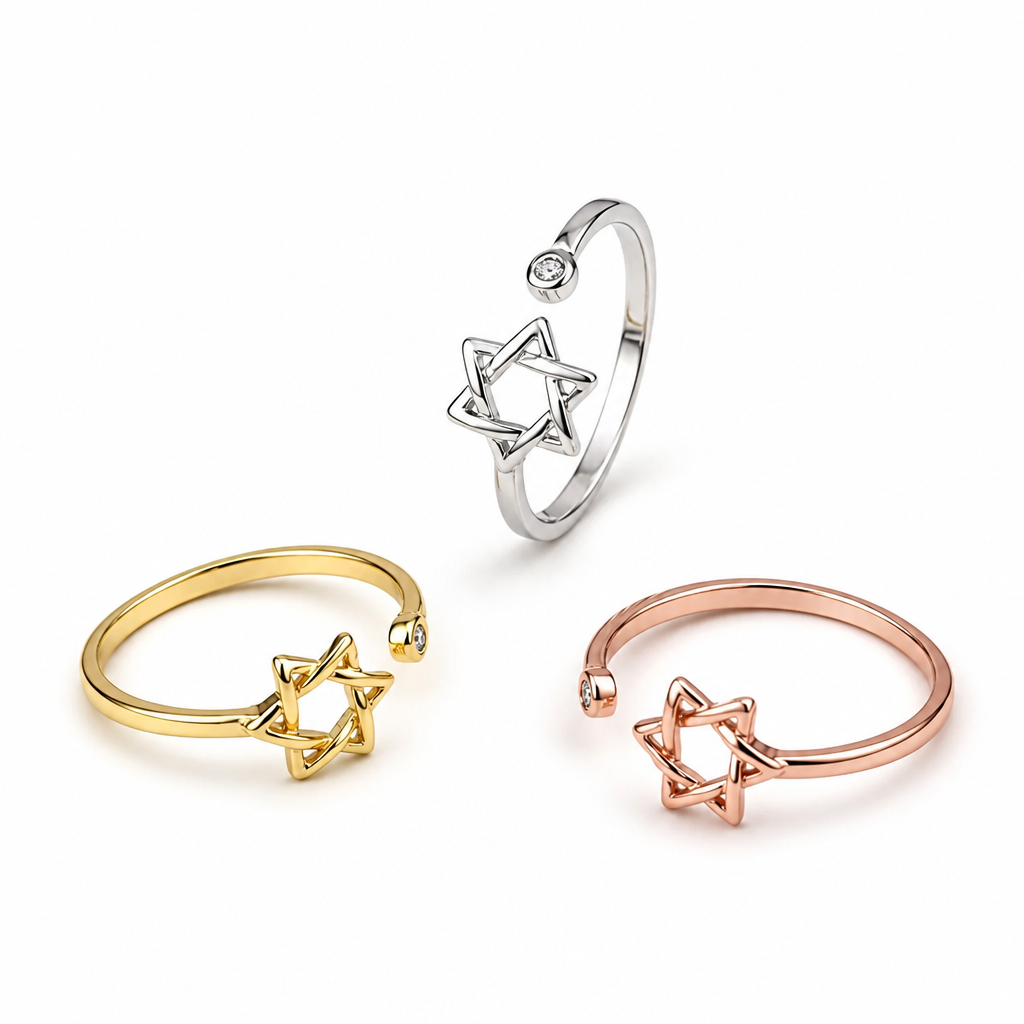 Magen David Star of David Adjustable Ring