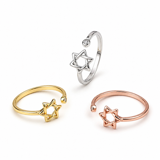 Magen David Star of David Adjustable Ring
