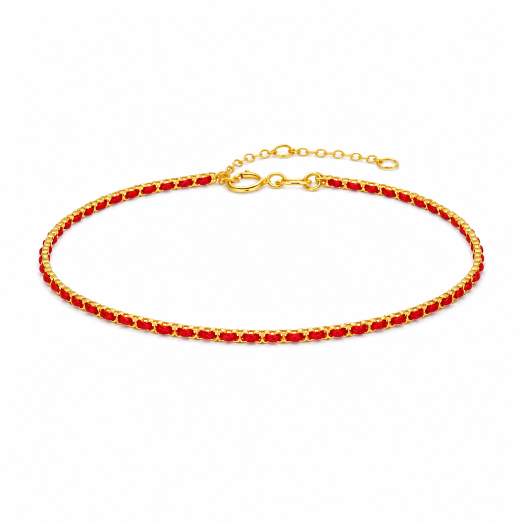 Red Ribbon Protection Bracelet – Gold or Silver Waterproof & Tarnish-Free