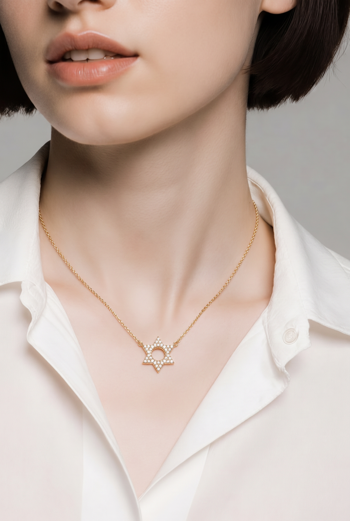 Magen David Zircon Necklace | Silver & Gold Plated Judaica Jewelry
