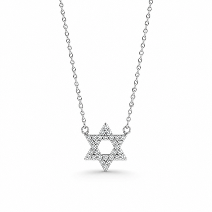 Magen David Zircon Necklace | Silver & Gold Plated Judaica Jewelry