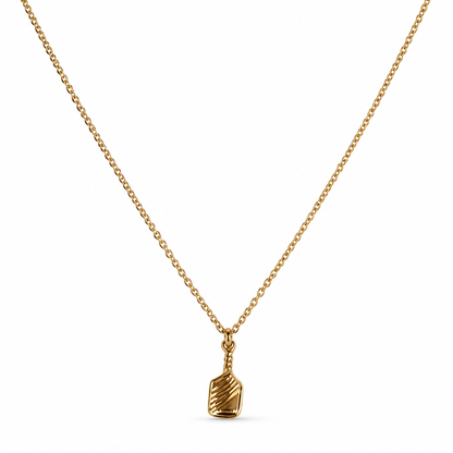 Pickleball Paddle Pendant Necklace - Gold Plated