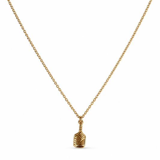 Pickleball Paddle Pendant Necklace - Gold Plated