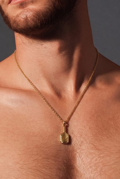 Pickleball Paddle Pendant Necklace - Gold Plated