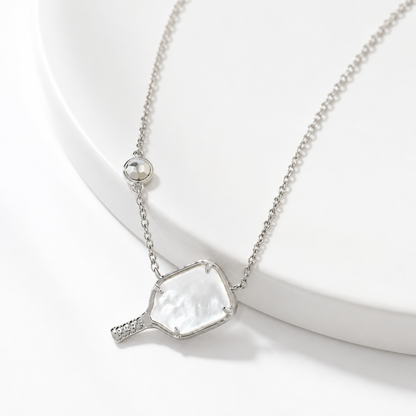 Pickleball Pendant Necklace – Gold, Silver & Mother of Pearl | Style-NV