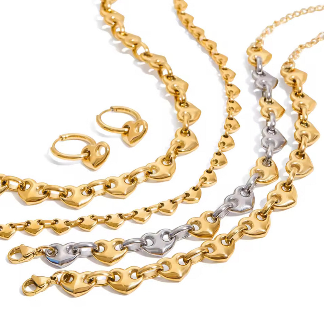 Puffy Heart Hoop Earrings