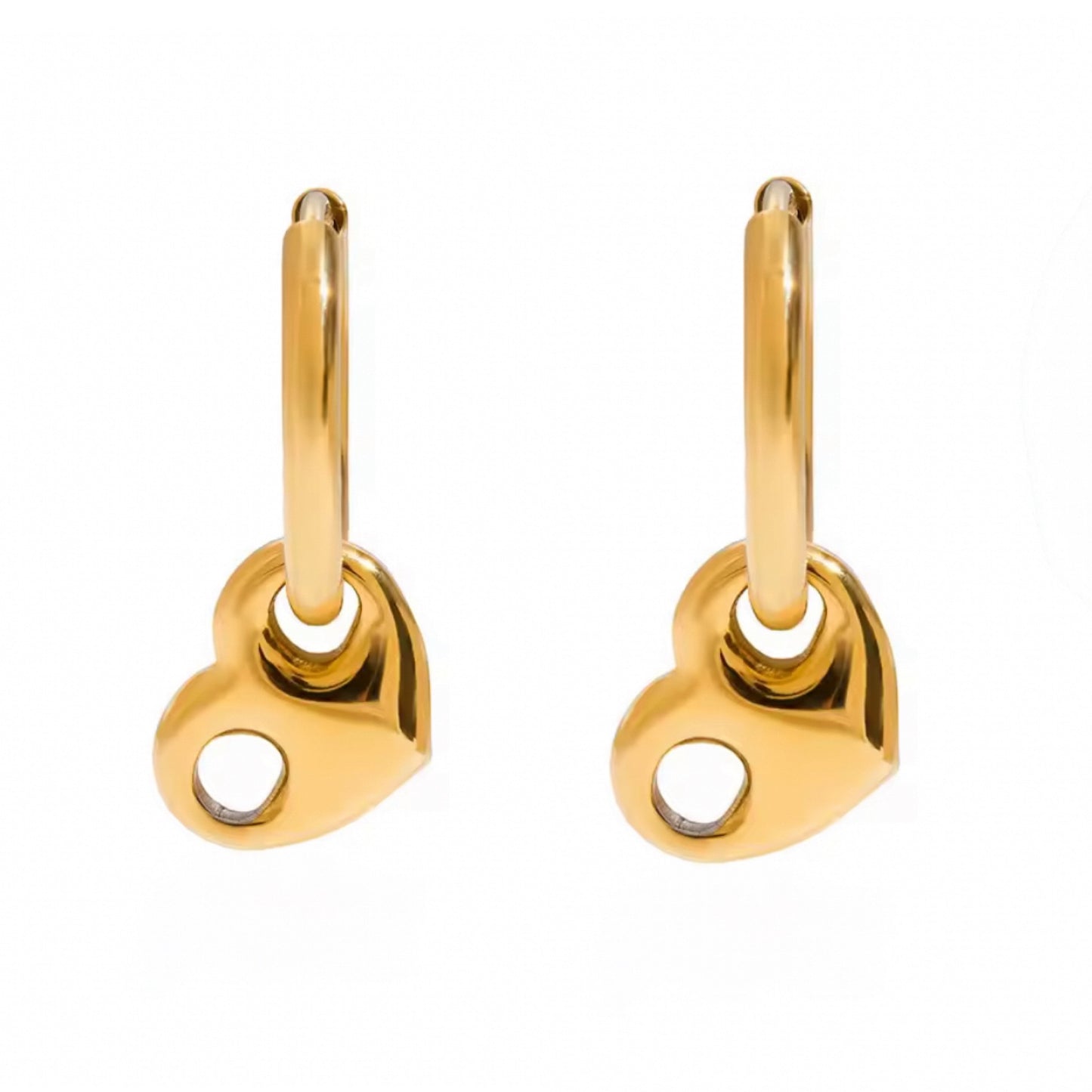 Puffy Heart Hoop Earrings