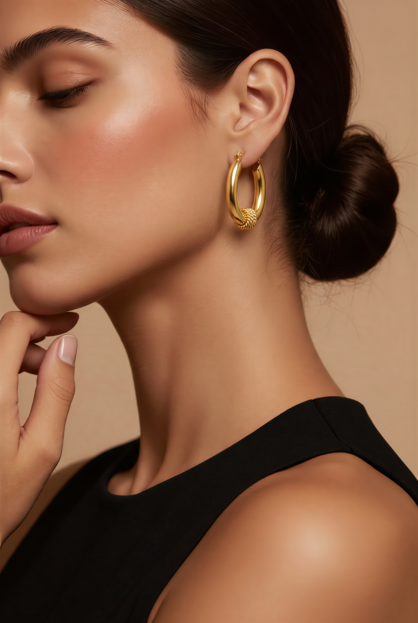 Chunky Gold Twisted Rope Hoop Earrings | Style NV