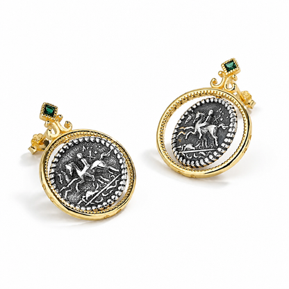 Two-Sided Swivel Coin Drop Earrings, Gold | Style-NV