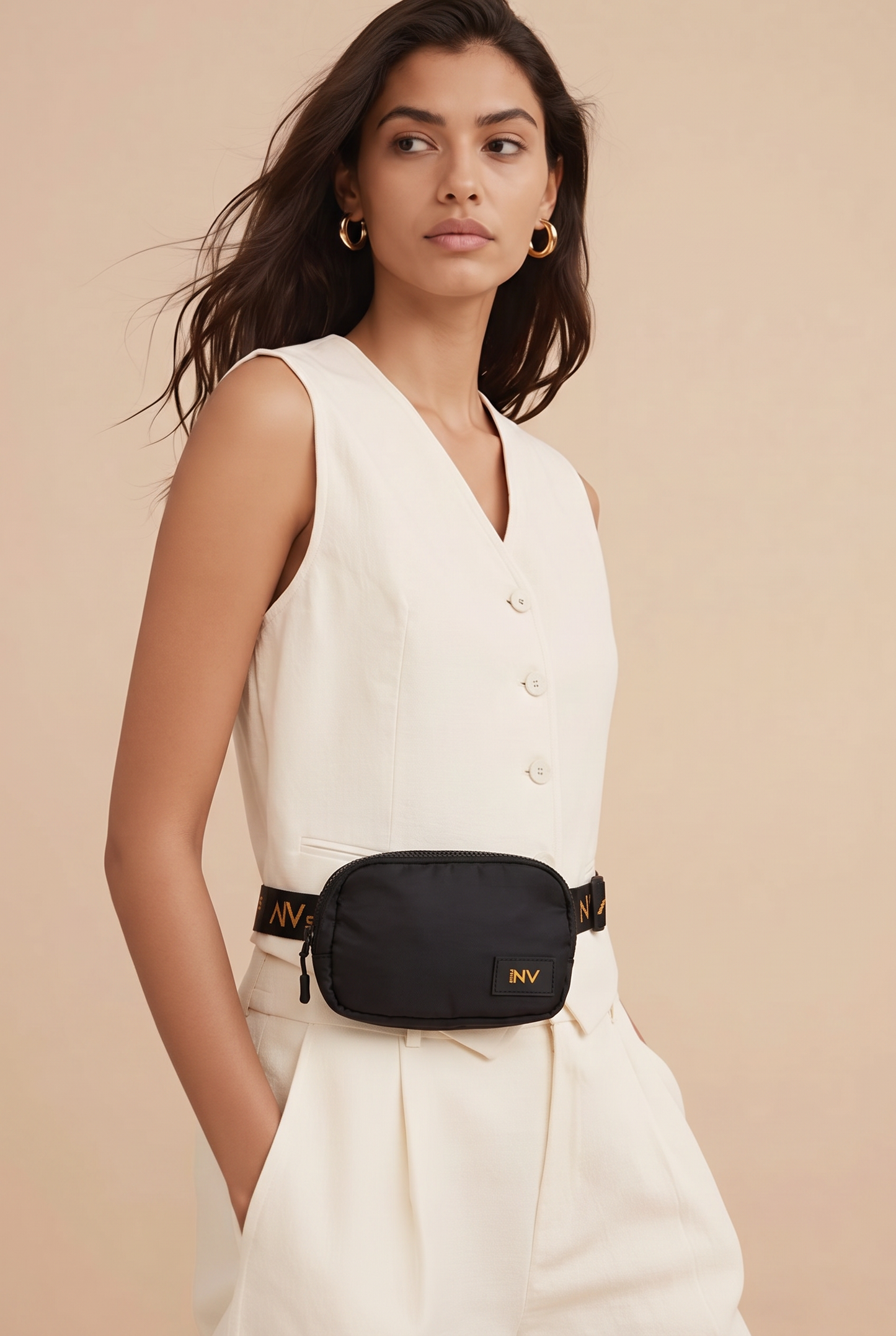 Style-NV Signature Bum Bag & Crossbody | Adjustable Strap, Twin-Zip Black Nylon