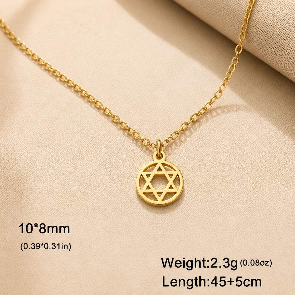 Dainty Magen David Necklace, Star of David Pendant in Gold & Silver