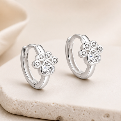 Delicate Paw Print Huggie Earrings – Gold & Silver | Style-NV
