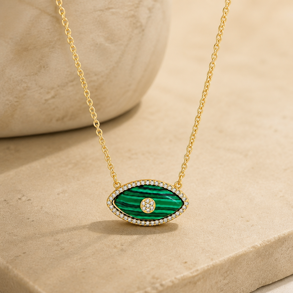 Evil Eye Pendant Necklace | 18K Gold Plated | Style-NV