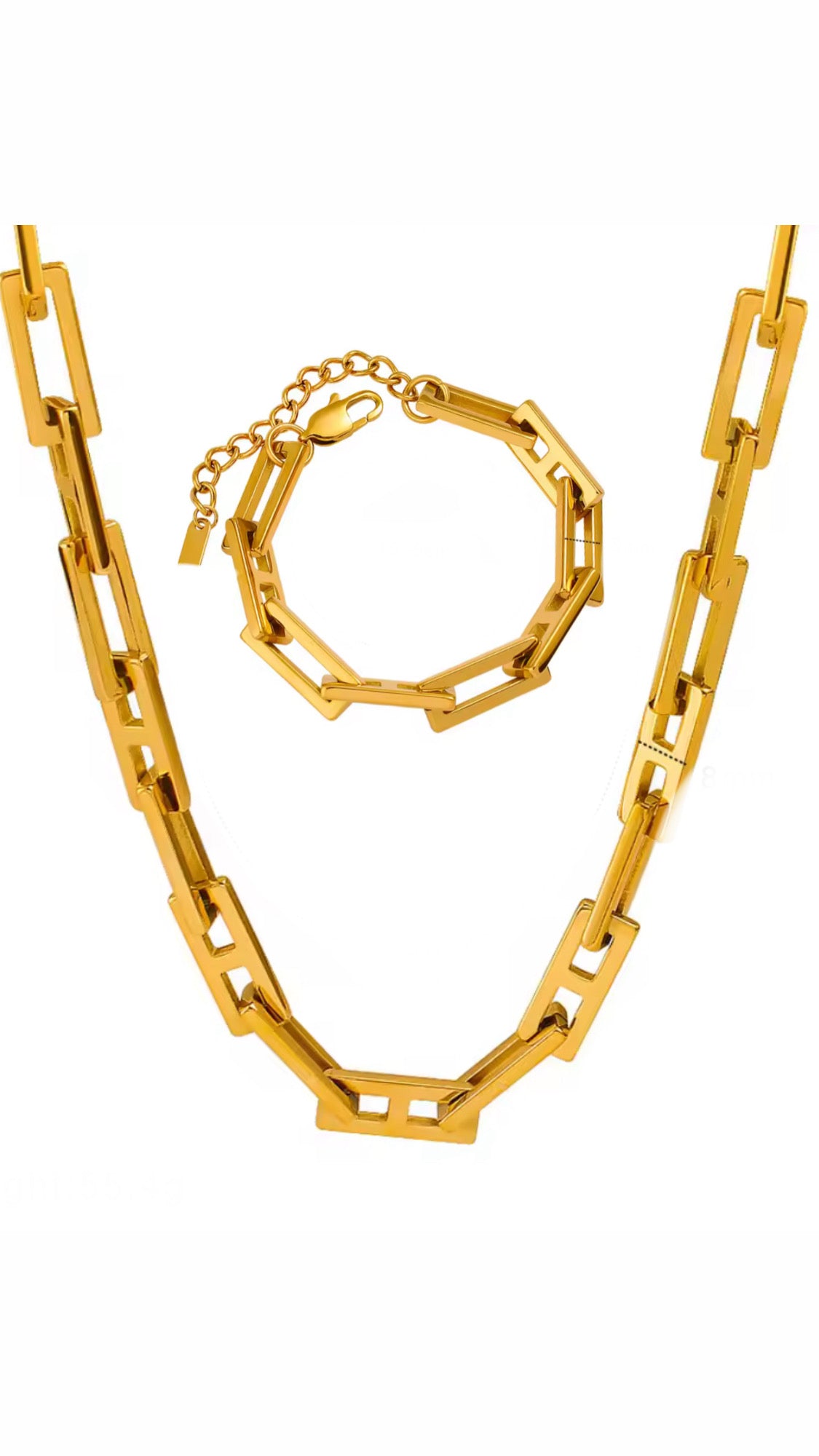 Chunky Link Necklace & Bracelet Set