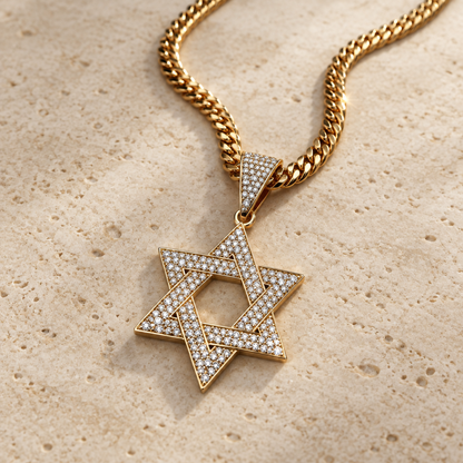 Loud and proud Magen David Necklace, Star of David Pendant in Gold & Silver