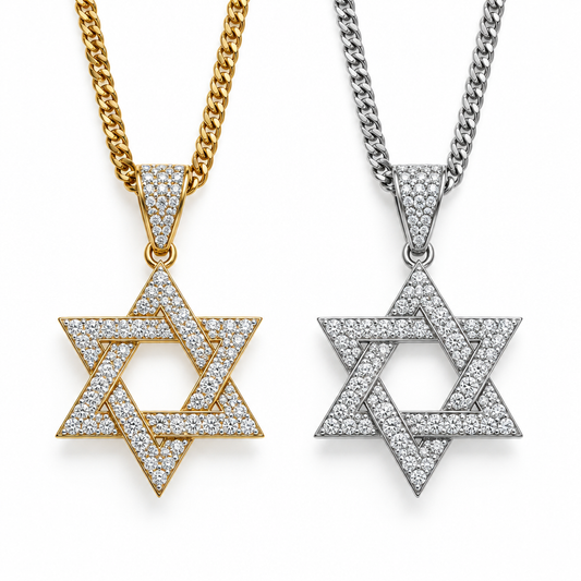 Loud and proud Magen David Necklace, Star of David Pendant in Gold & Silver