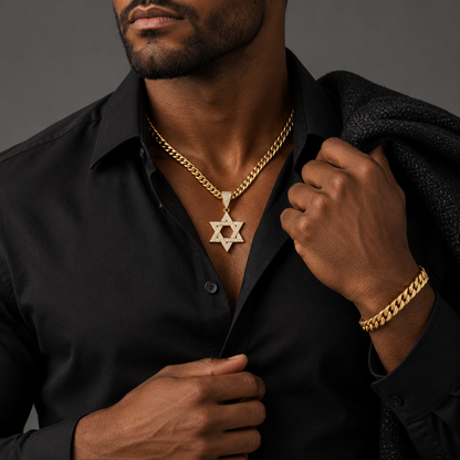 Loud and proud Magen David Necklace, Star of David Pendant in Gold & Silver