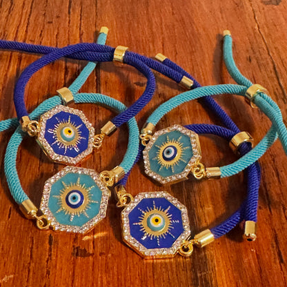 Evil Eye Adjustable Rope Bracelets