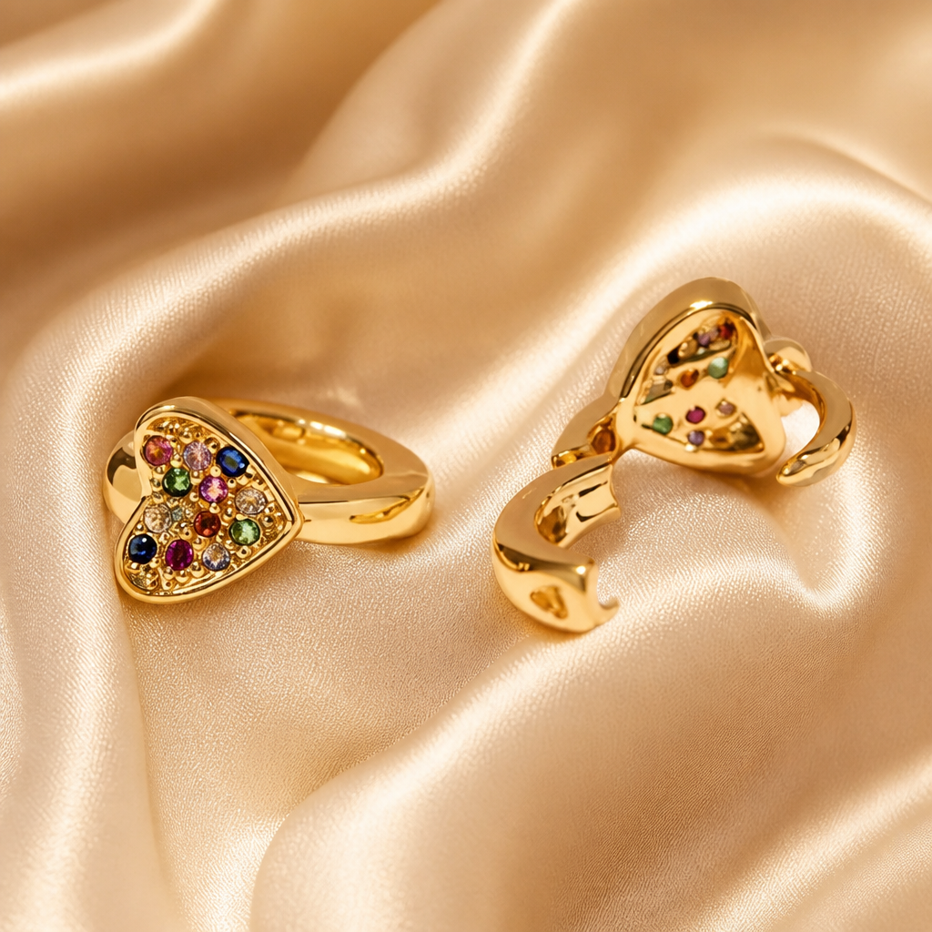 Delicate Heart Huggie Earrings – Gold & Silver | Style-NV