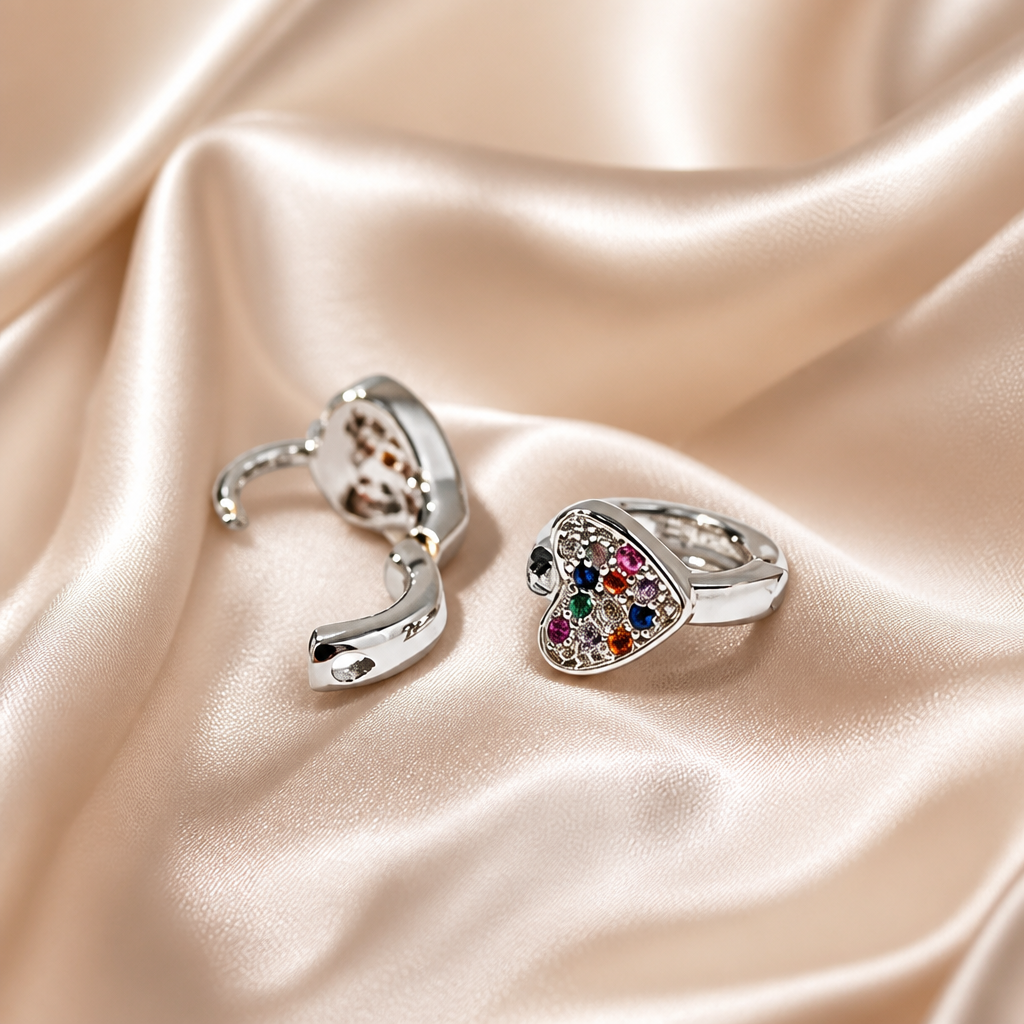 Delicate Heart Huggie Earrings – Gold & Silver | Style-NV