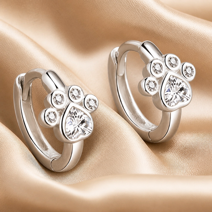 Delicate Paw Print Huggie Earrings – Gold & Silver | Style-NV