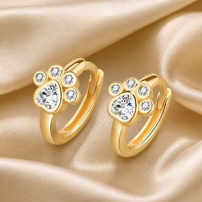 Delicate Paw Print Huggie Earrings – Gold & Silver | Style-NV