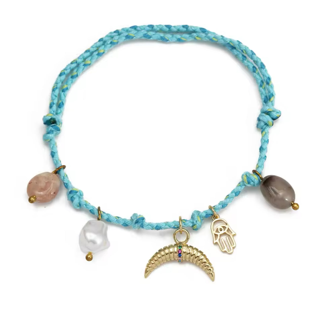 Handmade Colourful Braided Evil Eye Charm Tassel Bracelet