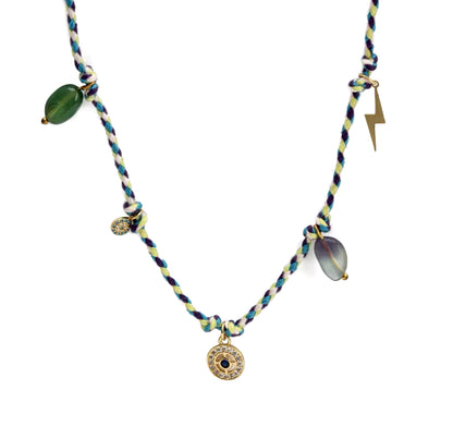 Evil Eye Handmade Colourful Braided Charm Tassel Necklace