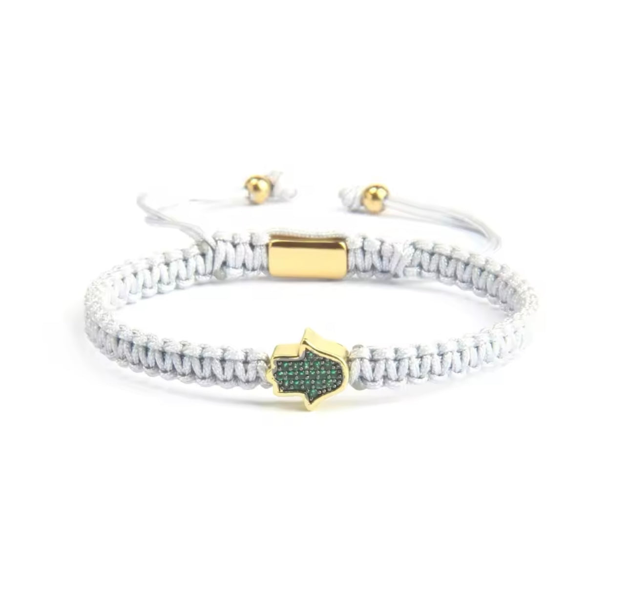 Handwoven Hamsa Charm Bracelets – Adjustable Cord in Vibrant Colours